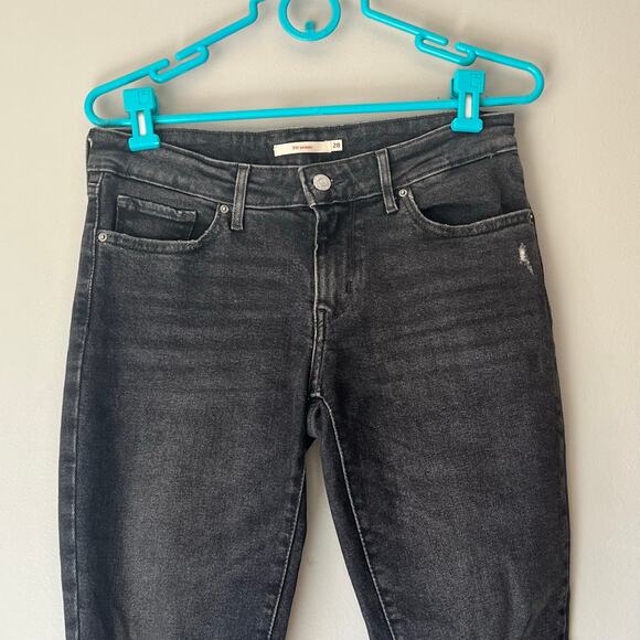 Levi's Black Distressed 711 Skinny Jean Size 28 - Picture 6 of 12